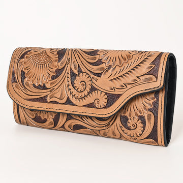 OHLAY WALLET Hand Tooled Genuine Leather women bag western handbag purse
